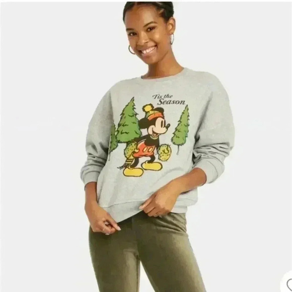 Disney Mickey Mouse Crewneck Sweatshirt Tis the Season Winter Women's Size S - Picture 5 of 7